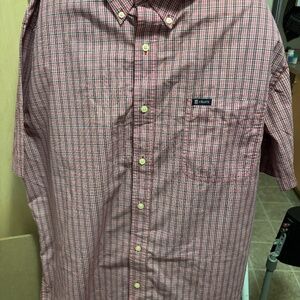 Chaps Ralph Lauren Red Plaid Short Sleeve Shirt XL